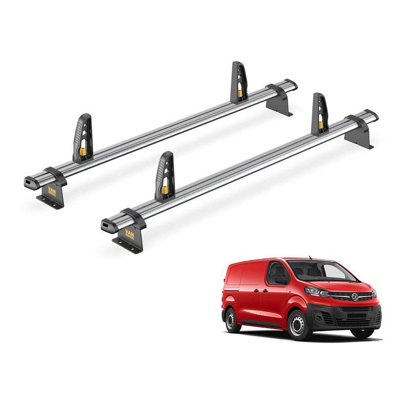 Vauxhall Vivaro Roof Rack for 2019+ SWB 2x Roof Bars + Loadstops Van Guard Trade