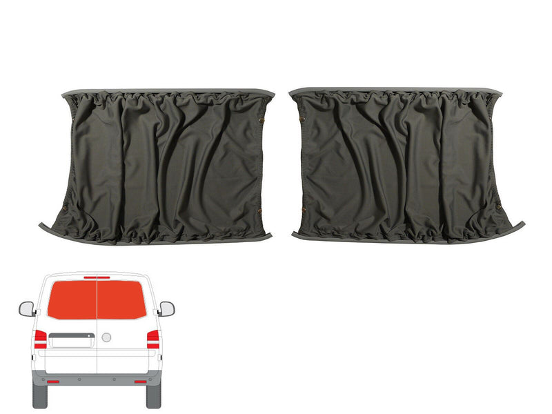 VW Transporter (T5 2003-2015) - Rear Doors Grey Curtain Kit
