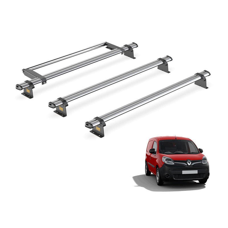 Renault Kangoo (2008-2021) - 3 Van Guard Ultibar Trade Roof Bars + Roller