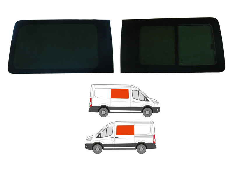 Ford Transit (2014-) Driver Opening Passenger Fixed Side Windows Privacy Camper Glass