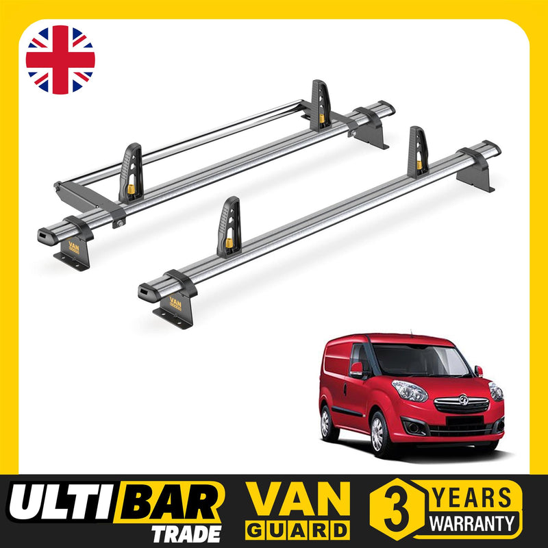 Vauxhall Combo Roof Rack (2012-2018) 2 Bars & Roller & Loadstops Van Guard Trade