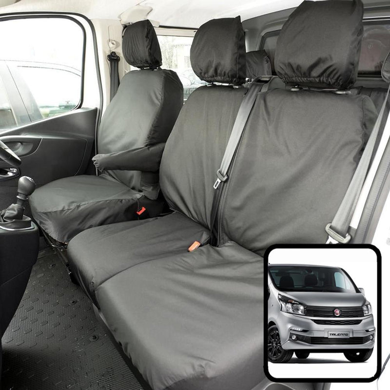 Fiat Talento (2016-) - Tailored Front Row Seat Covers in Black (1+2)