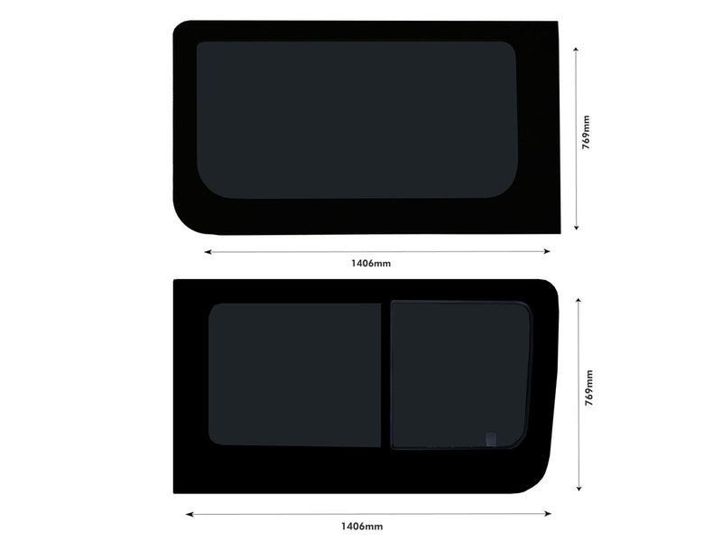 Mercedes Sprinter (2006-) Driver Opening Passenger Fixed Side Windows Privacy Camper Glass with Fitting Kit