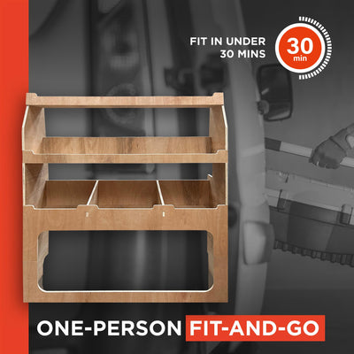 Ford Transit (2013-2024) Custom Plywood Van Racking - Passenger Side