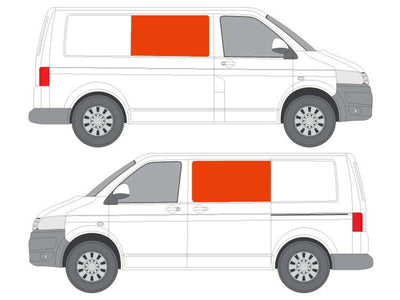 VD Glass - Volkswagen T6 2015-2022 - Lh Side Fixed + Rh Side Open Tint