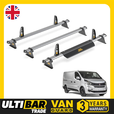 Fiat Talento Roof Rack for 2016+ Models 3x Roof Bars & Loadstops Van Guard Trade