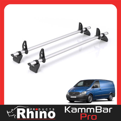 Mercedes Vito (2003-2014) - 2 Rhino Kammbar Pro Roof Bars (Aluminium)