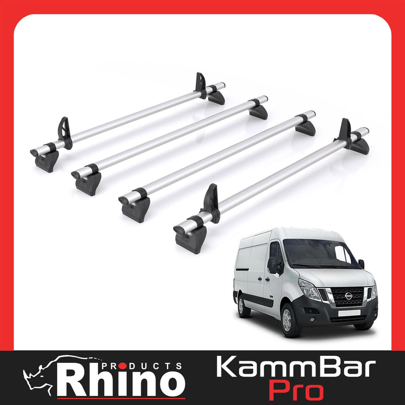 Nissan NV400 (2010-2021) - 4 Rhino Kammbar Pro Roof Bars (Aluminium)