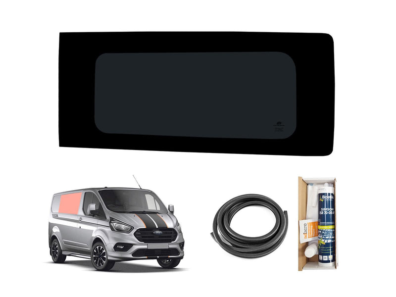 Ford Transit Custom (2013-2023) - Right Side Panel Dark Tint Fixed Window & Fitting Kit