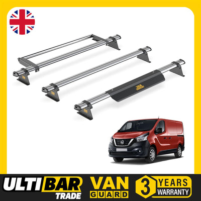 Nissan NV300 (2016-2021) - 3 Van Guard Ultibar Trade Roof Bars + Roller