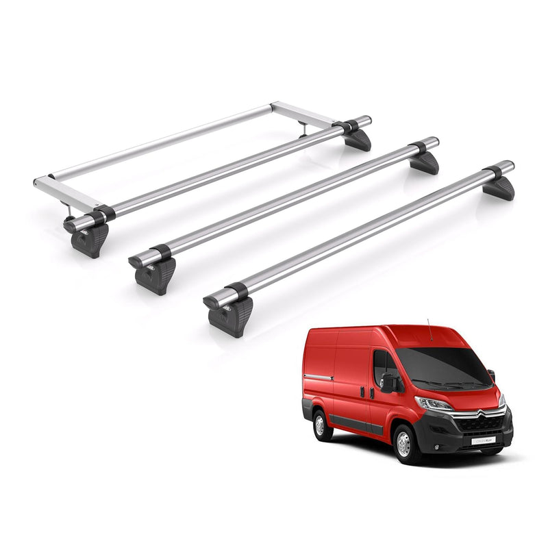 Citroen Relay Roof Rack Fits 2006+ Models 3x Bars + Roller Rhino Kammbar