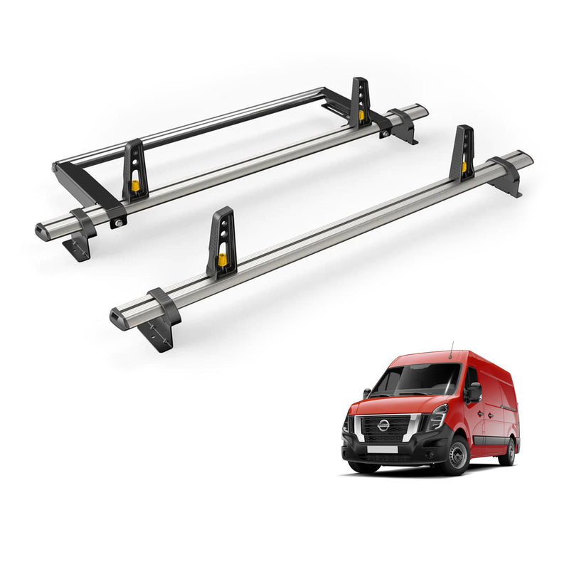 Nissan Interstar Roof Rack for 2022+ [H1/H2] 2x Bars & Roller  - Van Guard Plus