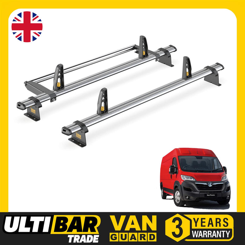 Vauxhall Movano Roof Rack for 2010-2021 2x Bars & Roller & Loadstops Van Guard