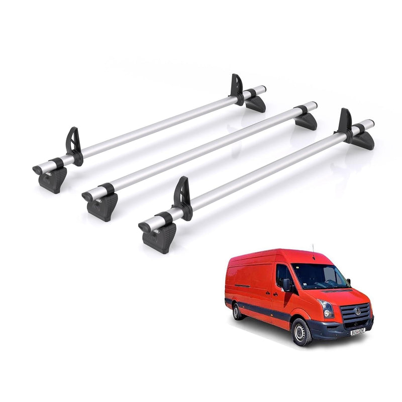 VW Crafter (2006-2017) - 3 Rhino Kammbar Pro Roof Bars (Aluminium)