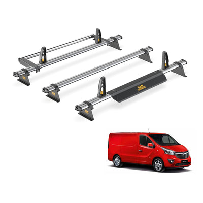 Vauxhall Vivaro Roof Rack for 2014-2019 3x Bars & Roller Van Guard Ultibar Trade