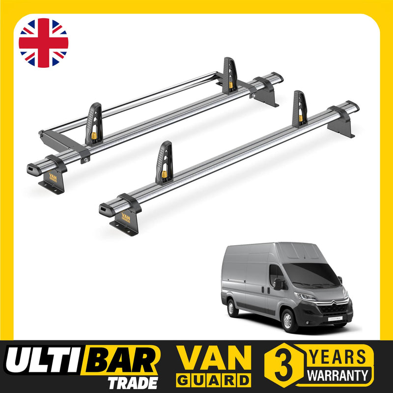 Citroen Relay Roof Rack for 2006+ [H3] 2 Bars, Roller, Loadstops - Van Guard