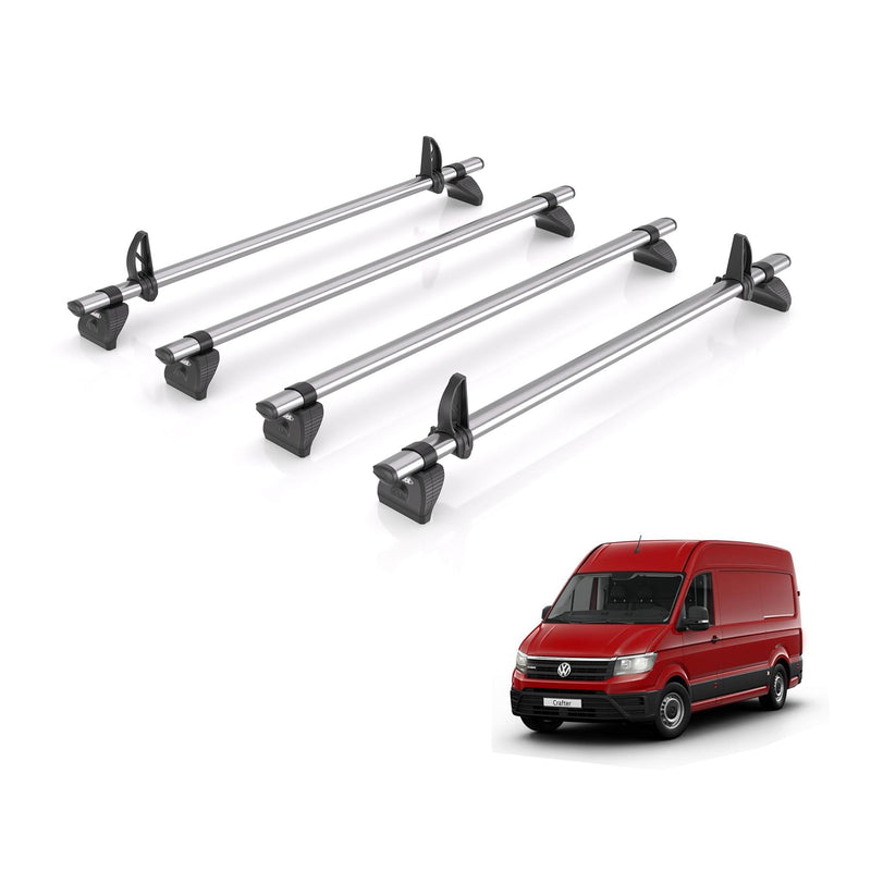 VW Crafter (2017-) - 4 Rhino Kammbar Fleet Roof Bars (Steel)