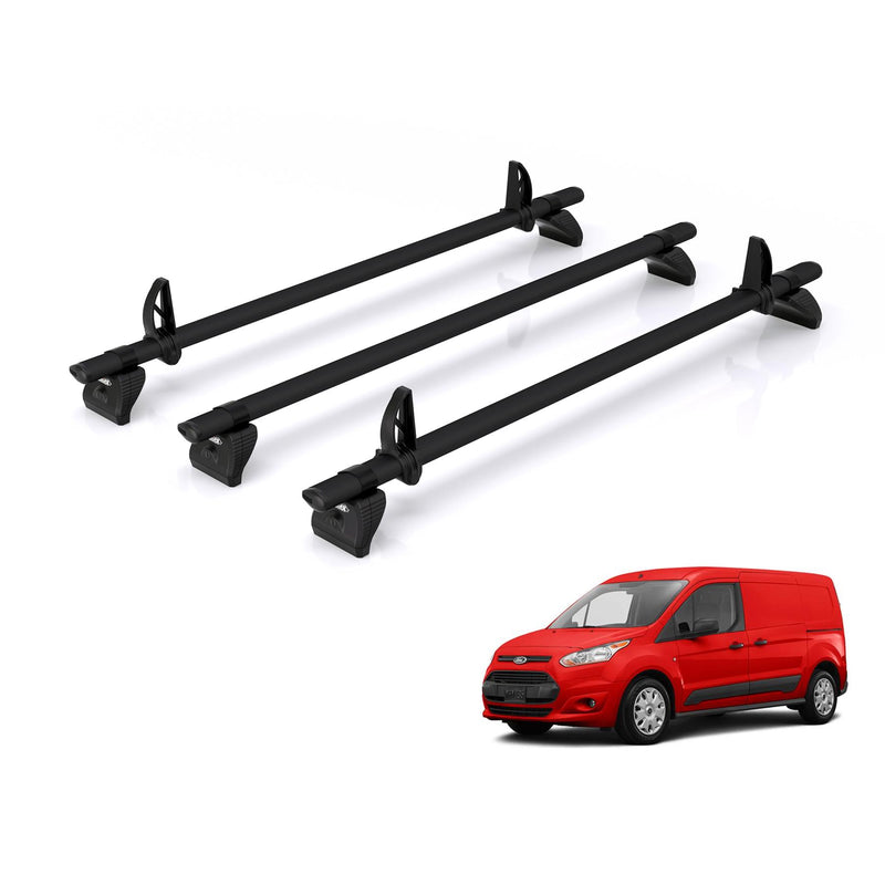 Ford Transit (2013-2024) Connect - 3 Rhino Kammbar Black Roof Bars (Aluminium)
