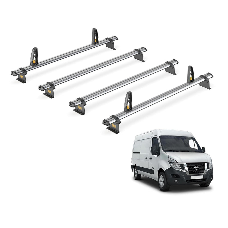 Nissan NV400 Roof Rack for L2/L3 Wheelbase 4x Bars & Loadstops Van Guard Trade