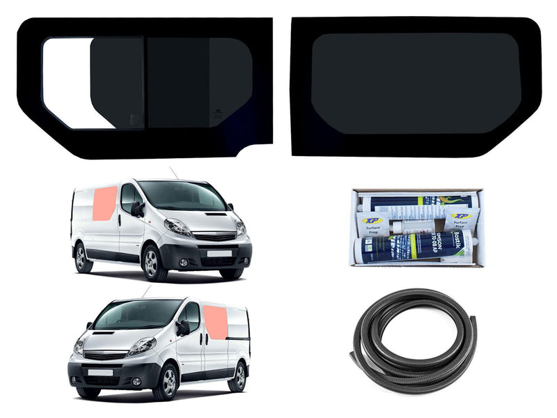 Vauxhall Vivaro 2002-2014 - Left Hand Side Open + Rh Side Fixed Tint Fitting Kit