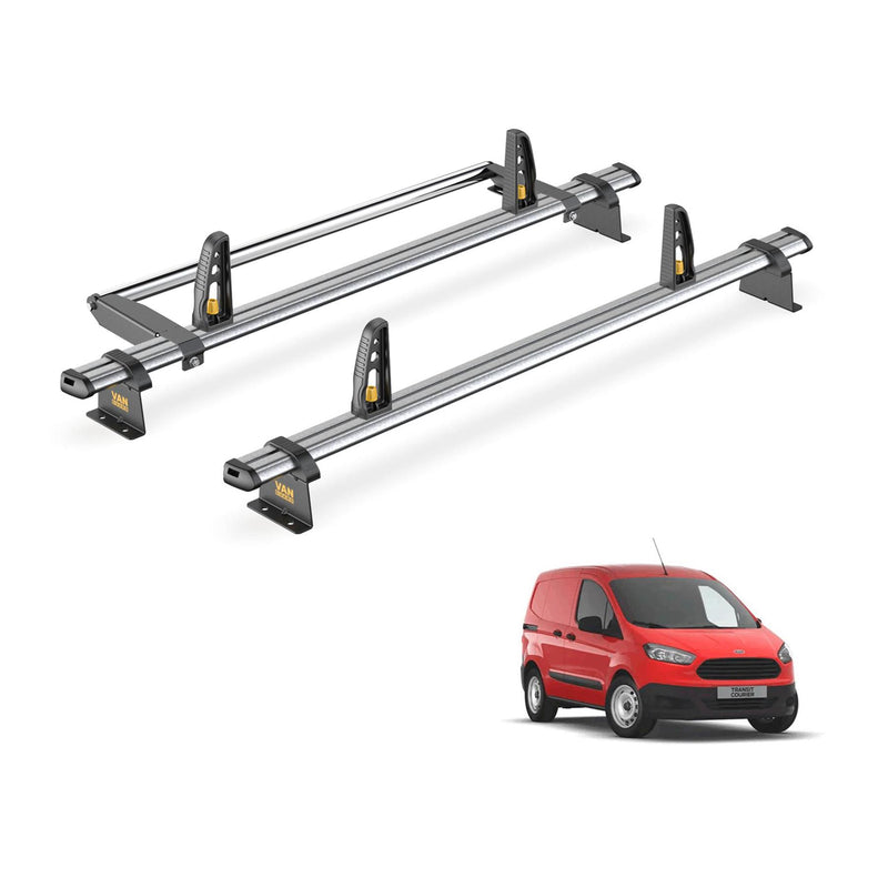 Transit Courier Roof Rack for 2014-24 [L1] 2x Bars, Roller, Loadstops Van Guard