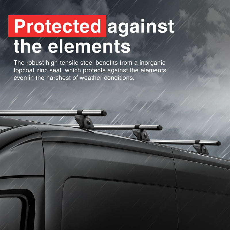 Renault Master (2010-2024) - 3 Rhino Kammbar Fleet Roof Bars (Steel)