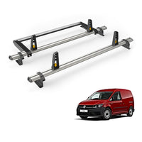 VW Caddy (2010-2015) - 2 Van Guard Ultibar Plus Roof Bars + Roller