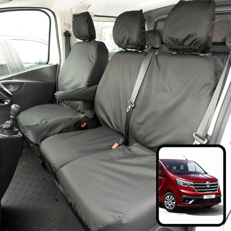 Renault Trafic (2014-) - Tailored Front Row Seat Covers in Black (1+2)