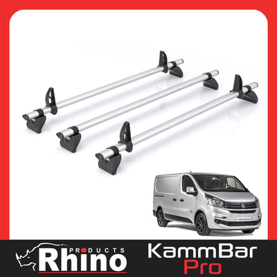Fiat Talento (2016-2020) - 3 Rhino Kammbar Pro Roof Bars (Aluminium)