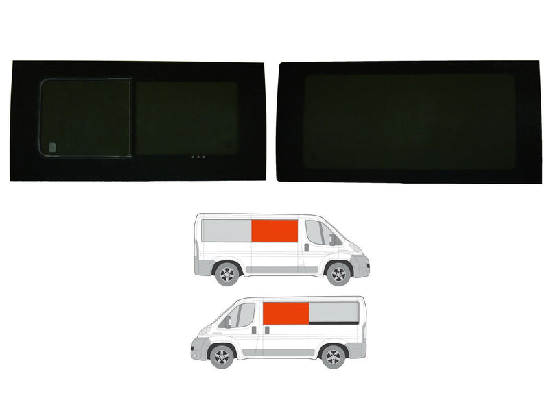 Citroen Relay (2006-) Driver Fixed Passenger Opening Side Windows Privacy Camper Glass