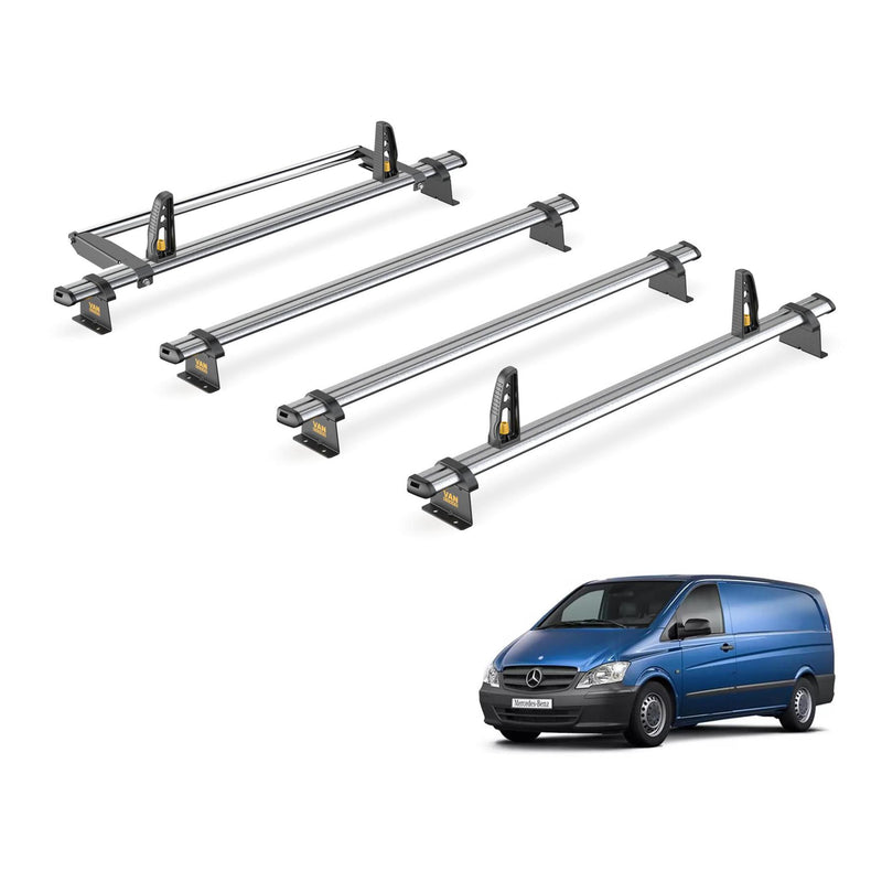 Mercedes Vito Roof Rack (2003-2014 Compact/Long) 4 Bars & Roller Van Guard Trade