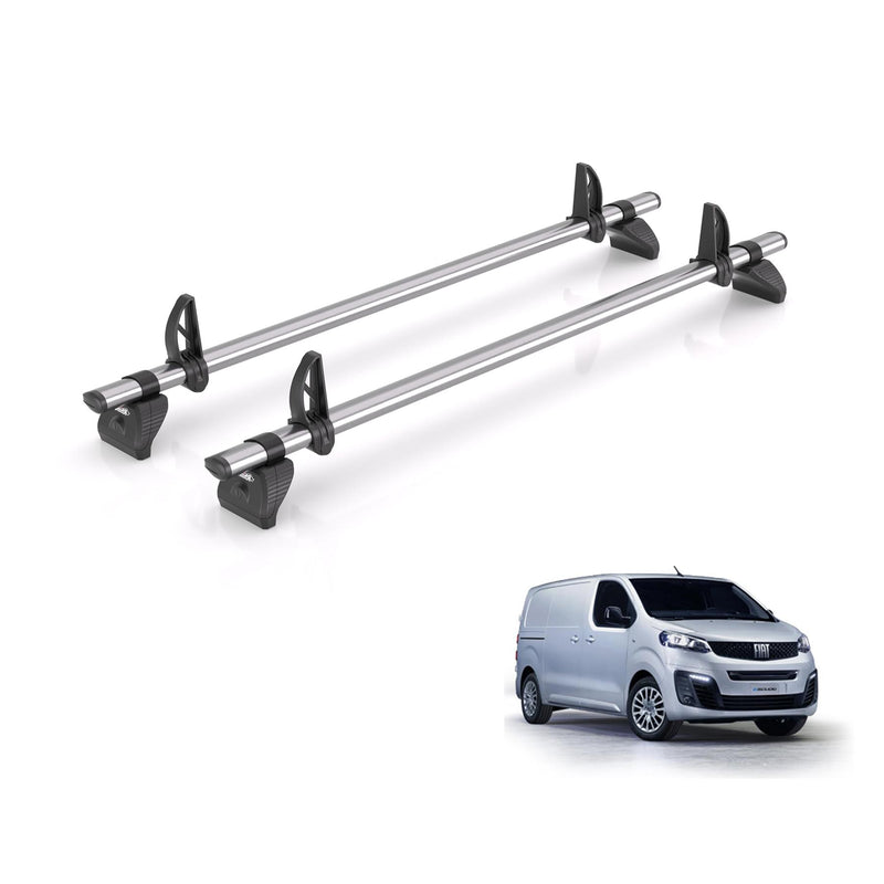 Fiat Scudo (2022-) - 2 Rhino Kammbar Fleet Roof Bars (Steel)