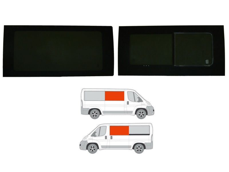 Peugeot Boxer (2006-) Driver Opening Passenger Fixed Side Windows Privacy Camper Glass