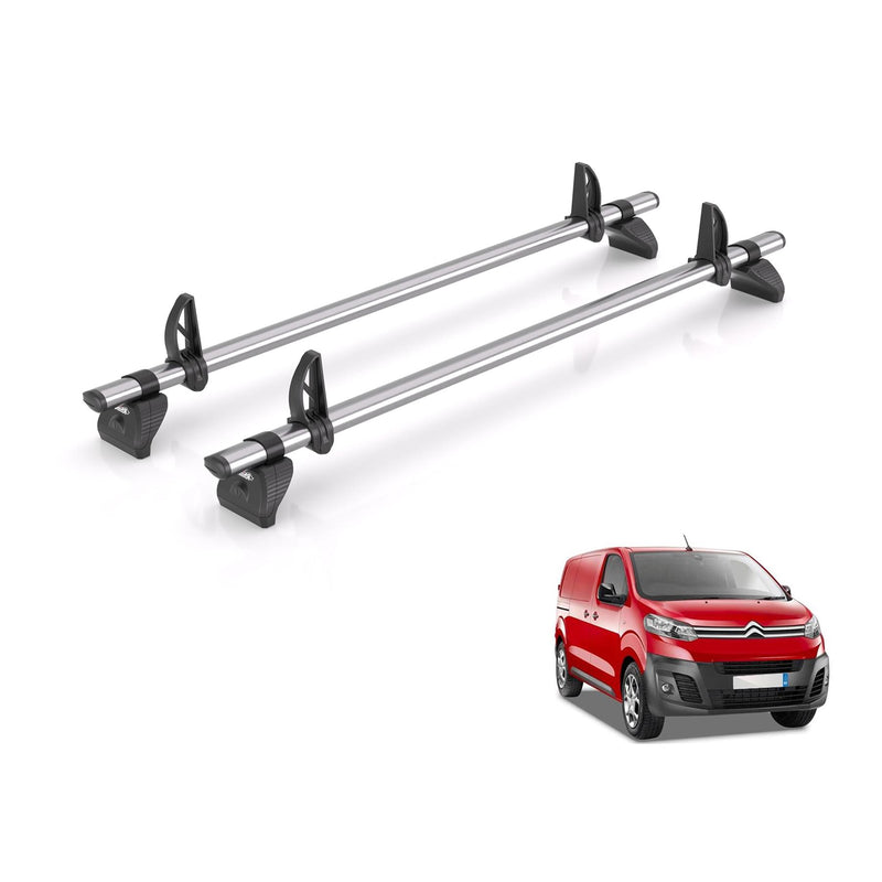 Peugeot Expert (2016-) - 2 Rhino Kammbar Fleet Roof Bars (Steel)