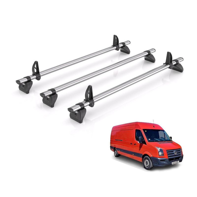 VW Crafter (2006-2017) - 3 Rhino Kammbar Fleet Roof Bars (Steel)