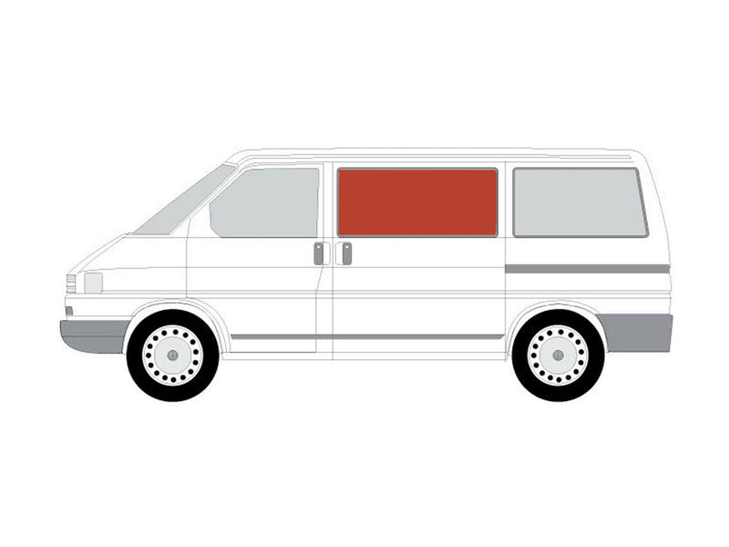 VW Transporter (1990-2003) Passenger Side Fixed Window Privacy Camper Glass with Fitting Kit