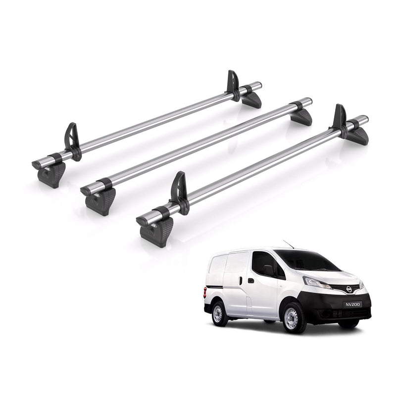 Nissan NV200 (2009-2021) - 3 Rhino Kammbar Fleet Roof Bars (Steel)