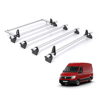 VW Crafter (2017-) - 4 Rhino Kammbar Pro Roof Bars + Roller (Aluminium)