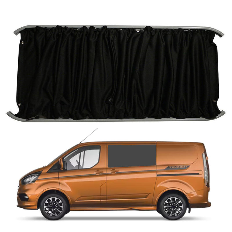 Ford Transit Custom (2013-2023) - Left Hand Sliding Door Black Curtain Kit