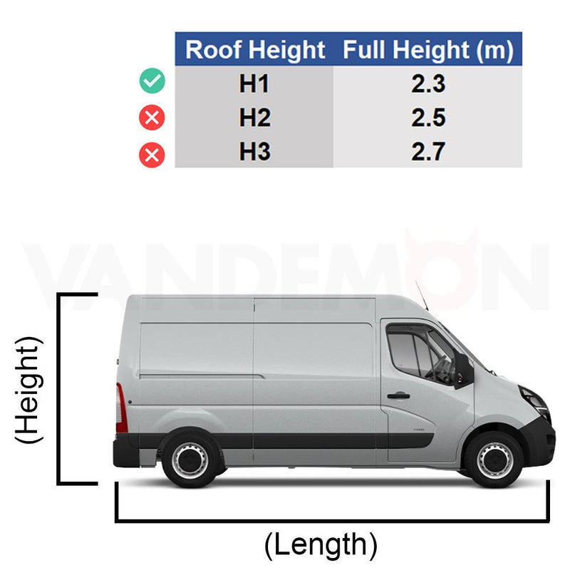 Vauxhall Movano Rear Door Ladder for 2010-2020 (H1 Roof) Models - (BL7-LK35)