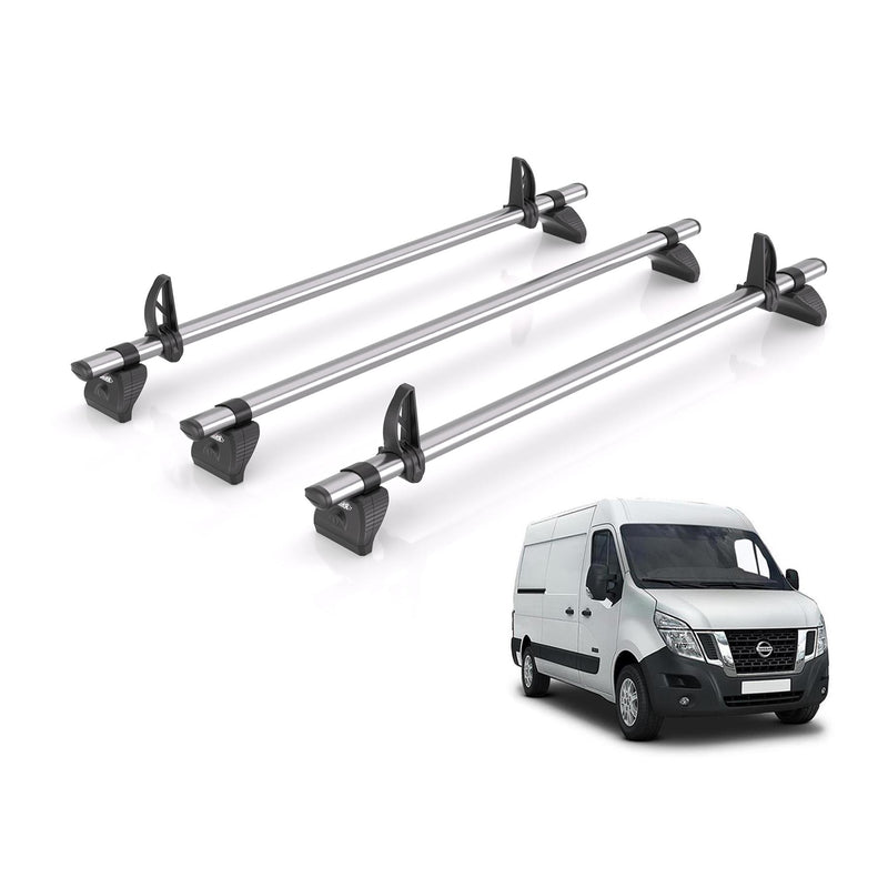 Nissan NV400 (2010-2021) - 3 Rhino Kammbar Pro Roof Bars (Aluminium)