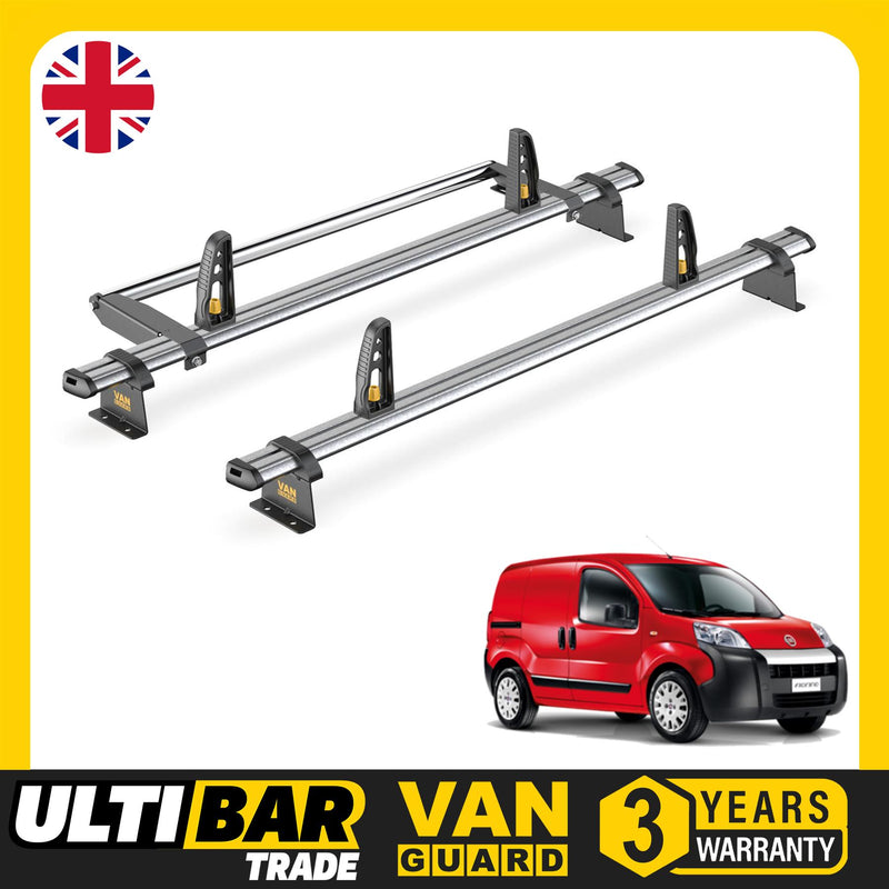 Fiat Fiorino Roof Rack for 2008+ 2x Bars & Rear Roller Van Guard UltiBar Trade