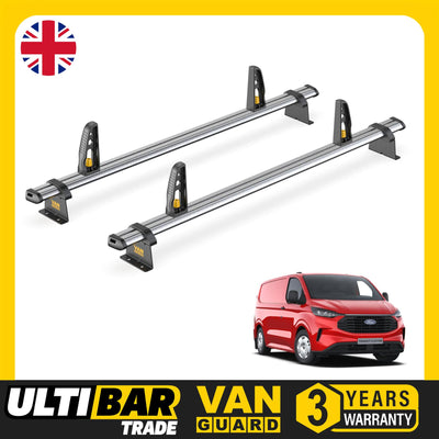 Ford Transit Custom Roof Rack for New 2024+ Models 2 Bars + Loadstops Van Guard