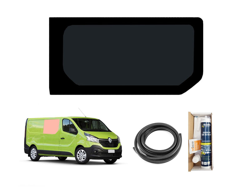 Renault Trafic (2014-) Driver Side Fixed Window Privacy Camper Glass with Fitting Kit