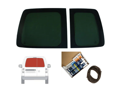 VW Caddy (2004-2015) Rear Barn Door Window Privacy Camper Glass with Fitting Kit