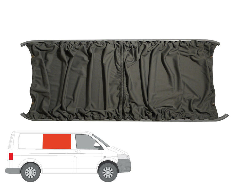 VW Transporter (T6 2015-) - Right Side Panel Door Grey Curtain Kit