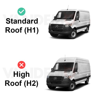 Mercedes Sprinter (2018-) - 2 Rhino Kammbar Pro Roof Bars + Roller (Aluminium)