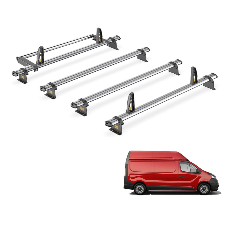 Nissan Primastar Roof Rack for 2022+ [H2] 4x Bars & Loadstops - Van Guard Trade