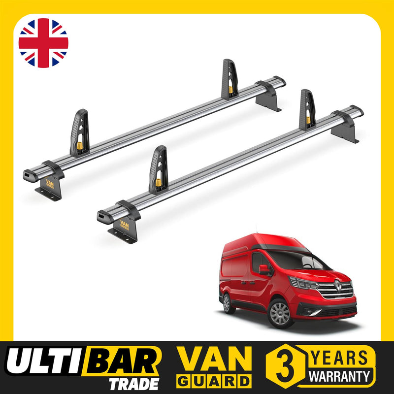 Renault Trafic Roof Rack (2014+) [High Roof] 2x Bars + Loadstops Van Guard Trade
