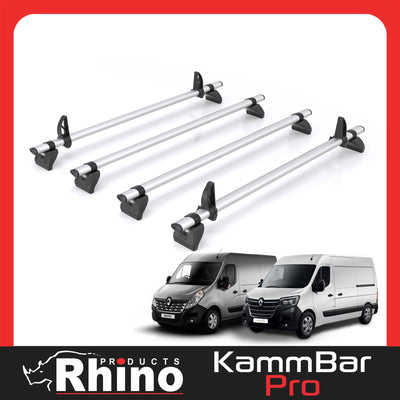 Renault Master (2010-2024) - 4 Rhino Kammbar Pro Roof Bars (Aluminium)